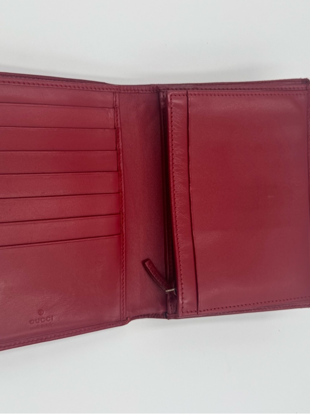 Gucci Jackie Piston GG Monogram Canvas & Leather Wallet with Gold Hardware - Picture 12 of 15